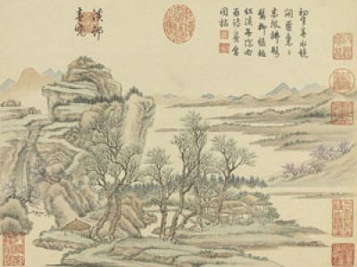 周鲲仿王翬 山水册